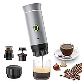 Lmozim Expresso Tragbare Maschine, Mini Kaffeemaschine für Reisen, Selbstheizende Auto-Kaffeemaschine, Kleine Espressomaschine mit gemahlenem Kaffee & Kapseln (NS&DG) für Wohnmobil, Wandern, Büro