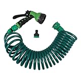 Happyyami Spiralschlauch für Garten und Auto Flexibler Autowaschschlauch mit Sprühgerät Gartenschlauch für Autowäsche und Außenreinigung Langlebig und Platzsparend