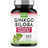 Ginkgo Biloba 6000mg pro Tablette, 365 Stück - Preis-Leistungs-Sieger + B-Vitamin Power Komplex, ohne Zusätze, Laborgeprüft, made in Austria, Vitamin B12 trägt zur Verringerung von Müdigkeit bei