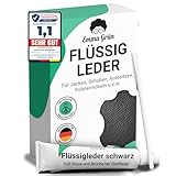 Emma Grün® Flüssigleder Reparatur Set Schwarz [1x7ml] - Leder Kratzer entfernen für Risse & (Brand-) Löcher - Leder Reparatur Set - Lederpflege Set für Sofa & Autositze - Kunstleder Reparaturset