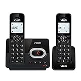 VTech CS2051 Schnurloses Telefon mit Anrufbeantworter und 2 Mobilteilen, ECO+ Modus,Senioren Telefon Festnetztelefon Anrufsperre, Freisprechfunktion, große Tasten, 1-Zeilen Display, Schwarz