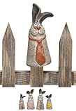 NETPROSHOP Zaunfigur Hase Zaunhocker Hasen aus Steingut Höhe ca. 17-23 cm, Auswahl:Fritz