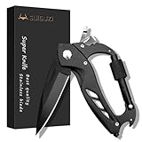 GUIGUZI EDC Klappmesser mit Karabiner, 6 in 1 Multitool Camping Zubehör Geeignet für Outdoor-Camping und Wandern, Geschenk für Männer, Geschenk Valentinstag Für Ihn, Weihnachtsgeschenke