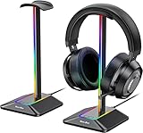 New bee RGB Kopfhörer Ständer,Gaming-Headset-ständer Headset Halterung Wireless Charge Kopfhörer Halter mit 1*USB 7 Lighting Effects Modes Schwarz