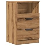 vidaXL Nachttisch, Nachtschrank mit 2 Schubladen 1 Fach, Nachtkommode für Schlafzimmer, Nachtkonsole Beistelltisch, Artisan-Eiche Holzwerkstoff