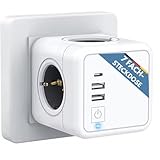 7 Fach Steckdosenwürfel, Würfel Mehrfachsteckdose mit USB,4000W Cube Steckdosenleiste, 4 Stecker Steckerleiste mit Schalter, Verteilersteckdose Mehrfachstecker, Ladegerät für Büro Hause, ohne Kabel