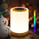 REYLAX LED Nachtlampe Touch Dimmbar mit 12 RGB Farben 4 Modi Stimmungslicht Nachtlicht Baby Stilllicht für Schlafzimmer Tischlampe Kabellos USB C Aufladbar Nachttischlampe Kinder mit Timer Funktion