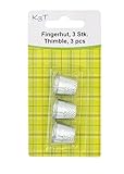 K3T 81940 Fingerhut 3er Packung, aus Metall, silberfarben, 1.7 x 1.8 x 1.8 cm