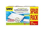 UHU Luftentfeuchter Nachfüllbeutel, Verhindert Feuchtigkeit und muffige Gerüche, 3 x 1000 g Sparpack