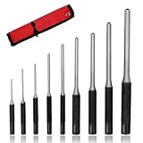 Aoyswuz 9-Tlg Splinttreiber Set 1.5mm-8mm 40CR-V Stahl Durchschlag Werkzeug für Holz Kunststoff Leder Schmuck Kunsthandwerk(mit Aufbewahrungstasche)