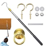 Stockhaken/Ziehhaken 56–164cm Für Bodentreppen Und Oberlichter, Edelstahl, Bedienstab Ziehstab Stockhaken Für Bodentreppen, Leiter-Herunterziehsystem-Set, 1 Satz