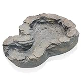 esotec Bachlaufschale Erweiterung Bachlauf, Steinschale Kunstharz, Naturstein-Optik, DIY, Wasserfall, frostbeständig wetterfest, grau, 100756