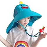 KASESSS Haifisch Sonnenhut Kinder, UPF 50+ Sonnenhut Mädchen, Sonnenmütze kinders Jungen, Sommerhut Kinders Wide Brim, Verstellbarer Sonnenhut mit Nackenschutz Kinders, Sonnencap Kinder für Strand