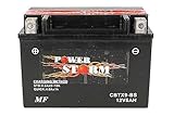 Power Storm CBTX9-BS (YTX9-BS) Motorradbatterie, wartungsfrei, 12 V, 8 Ah, Maße: 150 x 87 x 105 mm, kompatibel mit Arctic CAT DVX 400 2004-2008