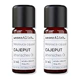 wesentlich. Cajeputöl - ätherisches Öl - 100% naturrein (Glasflasche) - u.a. für Duftlampe und Diffuser (2x10ml)