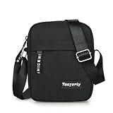 CPRNQY 1 Stück Umhängetasche Herren,Umhängetaschen Handytasche Seitentasche,Herren Schultertaschen,Herrentasche Zum Umhängen,für Tägliches Leben Reise Freizeit Urlaub Ausflug Spaziergang(Schwarz)