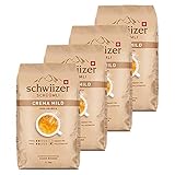 schwiizer Schüümli Crema Mild, 1000g ganze Bohne 4er Pack