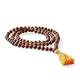 Lotuscrafts Sandelholz Mala - Buddhistische Gebetskette aus 108 Sandelholz Perlen