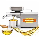 FoundGo Automatische Ölpresse Maschine Heißöl Extraktionsmaschine Edelstahl Ölpresse Extractor 750W Öl Expeller für Leinsamen Erdnuss Hanfsamen Sesam Sonnenblume, 4-7 kg/h