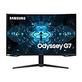 Samsung Odyssey Gaming Monitor C32G73TQSR, 32 Zoll, VA-Panel, QLED, WQHD-Auflösung, AMD Freesync Premium Pro, G-Sync kompatibel, Reaktionszeit 1 ms, Krümmung 1000R, Bildwiederholrate 240 Hz, schwarz