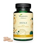 HISTA-X Vegavero ® | bei Histaminintoleranz und DAO Defizit | Darmkulturen mit Quercetin, Vitamin C, B6 & Pflanzenextrakten (PANTESCAL®) | VEGAN & Ohne Zusätze | 60 Kapseln