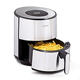 Klarstein Heißluftfriteuse, Air Fryer zum Frittieren, Friteuse mit Touch-Bedienfeld, Timer, Einstellbare Temperatur & 8 Programme, Airfryer zum Luftfritieren, Heißluftfriteuse ohne Öl 1500 W, 4,3L