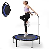 101,6 cm Fitness pieghevole, trampolino portatile, mini trampolino Bungee Rebounder Jumping Cardio Trainer Allenamento per adulti, carico Massimo 150 kg (Trampolin für Erwachsene – Blau)