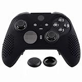 eXtremeRate Schutzhülle Anti-Rutsch Tasche Silikon Case+2 Thumbstick Kappen Hülle für Xbox Elite Series 2/Series 2-Core Controller(Schwarz)