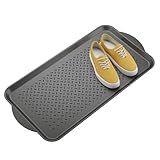 Björn&Schiller​ Schuhablage 40x75 cm, Schuhabtropfschale mit 3 cm Rand, Schuhmatte, Wasserfestes Schuhtablett, Schuhwanne für Flur und Innenräume, Abtropfmatte und Auffangschale aus Gummi