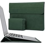 HYZUO 15 Zoll Laptop Hülle Laptophülle mit Stand-Funktion für MacBook Air 15 M3 A3114 M2 A2941 2024 2023, 15-Zoll Surface Laptop 7-3, MacBook Pro 15 2019-2016, mit Kleine Tasche, Mitternacht Grün