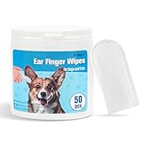 Avont Ohrpflege Finger-Pads für Hunde & Katze, Weiche & Milde Einweg Ohren Reinigungspads - 50 Stück