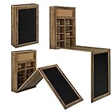 [en.casa] Wandklapptisch Kläppen Wandschreibtisch Küchentisch Schreibtisch mit Regal klappbar platzsparend Holzfarben