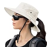 KorhLeoh Damen-Sonnenhut mit UV-Schutz, faltbar, Netzstoff,...