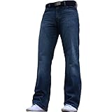 F.B.M Jeans Herren Boot-Cut Jeanshose Blau Hellblau Gr. 34 W / 32 L, Blau - Dunkelblau