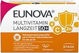 EUNOVA Langzeit 50+ - Nahrungsergänzungsmittel und Multivitamin mit Mineralstoffen und Lutein - speziell für Menschen ab 50-1 x 120 Kapseln