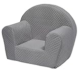 Velinda Kindersessel Mini-Sessel Kinderstuhl Relaxsessel Kuschelsessel Softsessel (Farbe: grau)