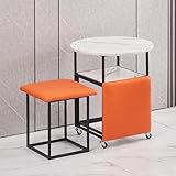 Nesting Ottoman Couchtisch mit Schwenkrollen, stapelbare Würfelsitz- & Beistelltisch für Wohnzimmer, Büro, moderne Aufbewahrungslösung, platzsparendes Design
