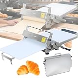 menglanchang Faltbare Teigausrollmaschine, Teigroller Edelstahl-Teigmaschine, Tisch-Teigausrollmaschine, Kommerzielle Teigausrollmaschine, Einstellbare Dicke 0–25 Mm, FüR BäCkerei-Pizza, Croissants A