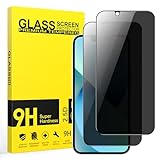 Niphabe 2 Stück Panzer Schutz Glas für iPhone 14/13/13 Pro Schutzfolie, iPhone 14 Anti Spy Panzerfolie, 9H Härte Full Screen, Privacy Displayschutz, Kratzfest–Bläschenfrei, Ultra-klar.