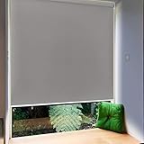 HENGMEI Außenrollo Senkrechtmarkise Balkon Rollo Außen Sonnenschutzrollo für Terrasse 140x140cm Grau