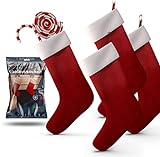 TK Gruppe Timo Klingler 4X rote Weihnachtsstrumpf - Nikolaussocken zum Aufhängen & Befüllen - Kamin Socken an Weihnachten & Nikolaus