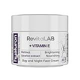 RevitaLAB Hyaluron Anti-Aging Tages- und Nachtcreme, angereichert mit Vitamin A (Retinol), Vitamin E, Süßholzwurzelextrakt, Hyaluronsäure und UV-Filter, für Alter zwischen 60 und 75, 50 ml