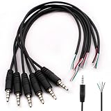 RUNCCI-YUN 6Pcs 3,5mm Klinkenbuchse, Klinkenstecker 3.5mm TRRS 4pol audio stecker zum löten 3.5mm mini stereo klinkenstecker Cable for Repairing Audio Kopfhörer Cables(30 cm)