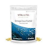 Vital Ultra Omega 3 aus Fischöl – 6-Monatsvorrat mit 365 Kapseln – 1000 mg Fischöl pro Kapsel mit EPA und DHA in hoch bioverfügbarer Triglycerid-Form