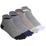 Baumwollzehensocken für Herren, 5-Finger-Socken, keine Show, athletische Laufsocken, 4 Paar, 16AB, mehrfarbig, Medium