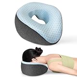 SeiriHelper Massagekissen Kopfloch, Ergonomisches Gesichtskissen mit abnehmbarem Bezug, Massage Kopfstütze für Bett (Dunkelgrau)