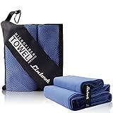 Microfaser Handtücher 2 Stück (160x80cm Groß Badetuch + 80x40cm Klein Hand Gesichtshandtuch) Sporthandtuch Fitness Handtuch Reisehandtuch Strandhandtuch für Sport Travel Yoga Camping Beach Gym