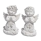 SEWOART 2Stücke Engeldekoration Skulptur Aus Kreative Wohnkultur Handgefertigte Engel Statue Weiß Mittlere Als Home Ornament Für Stilvolle Akzente