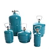 rg-vertrieb Leere befüllbare Gasflasche Propan Butan Camping Grill Gasbrenner Kochen Flasche wiederbefüllbar 0,5kg 1kg 2kg 3kg 5kg Umfüllschlauch Adapter wählbar (Gasflasche 1kg)