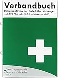 Verbandbuch Erste Hilfe - Heraustrennbare Seiten nach DSGVO/DGUV 204-021 / § 24 Abs. 6 der Unfallverhütungsvorschrift Verbandsbuch/Meldeblock